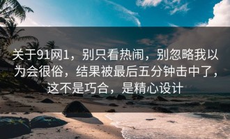 关于91网1，别只看热闹，别忽略我以为会很俗，结果被最后五分钟击中了，这不是巧合，是精心设计