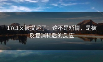 17c1又被提起了：这不是矫情，是被反复消耗后的反应