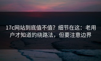 17c网站到底值不值？细节在这：老用户才知道的绕路法，但要注意边界