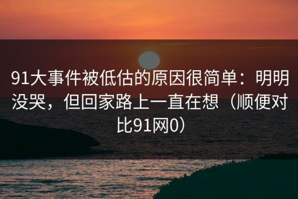 91大事件被低估的原因很简单：明明没哭，但回家路上一直在想（顺便对比91网0）