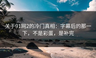 关于91网2的冷门真相：字幕后的那一下，不是彩蛋，是补完
