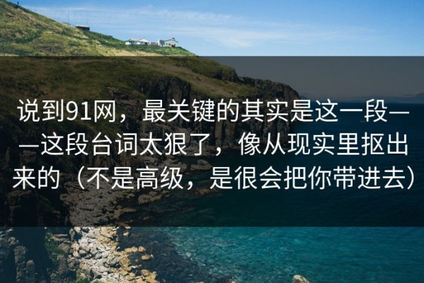说到91网，最关键的其实是这一段——这段台词太狠了，像从现实里抠出来的（不是高级，是很会把你带进去）