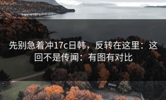 先别急着冲17c日韩，反转在这里：这回不是传闻：有图有对比