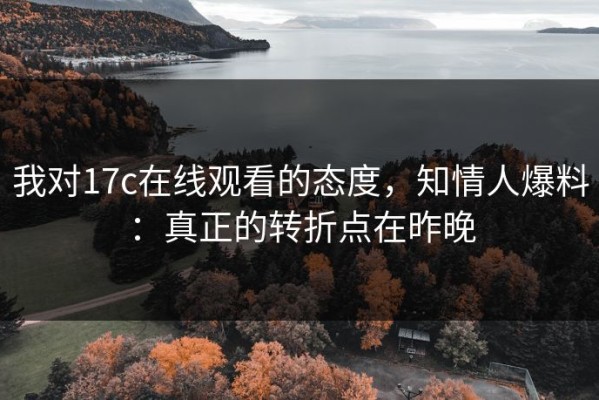 我对17c在线观看的态度，知情人爆料：真正的转折点在昨晚