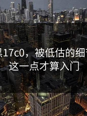 别跟风黑17c0，被低估的细节：看懂这一点才算入门