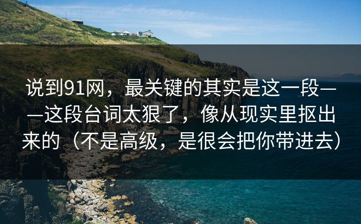 说到91网，最关键的其实是这一段——这段台词太狠了，像从现实里抠出来的（不是高级，是很会把你带进去）