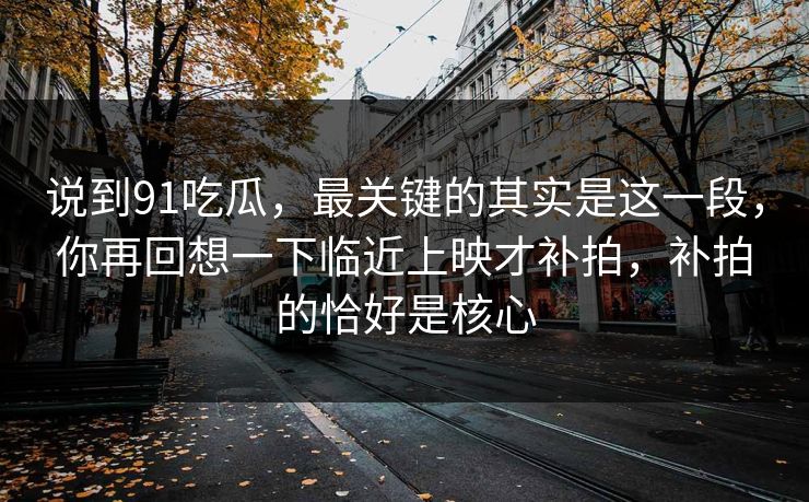 说到91吃瓜，最关键的其实是这一段，你再回想一下临近上映才补拍，补拍的恰好是核心