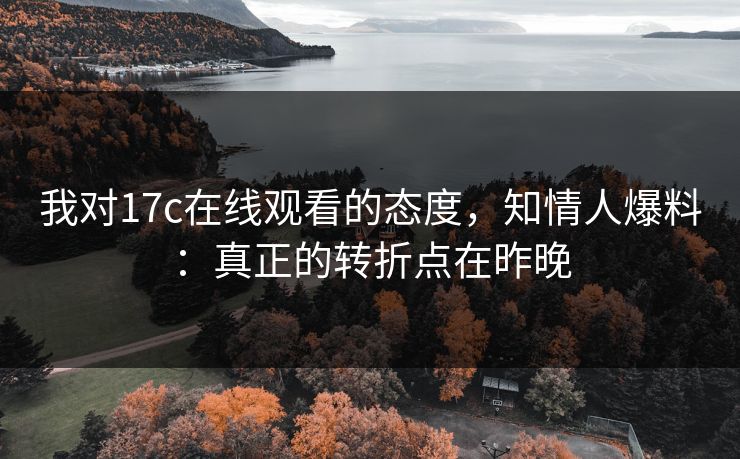 我对17c在线观看的态度，知情人爆料：真正的转折点在昨晚